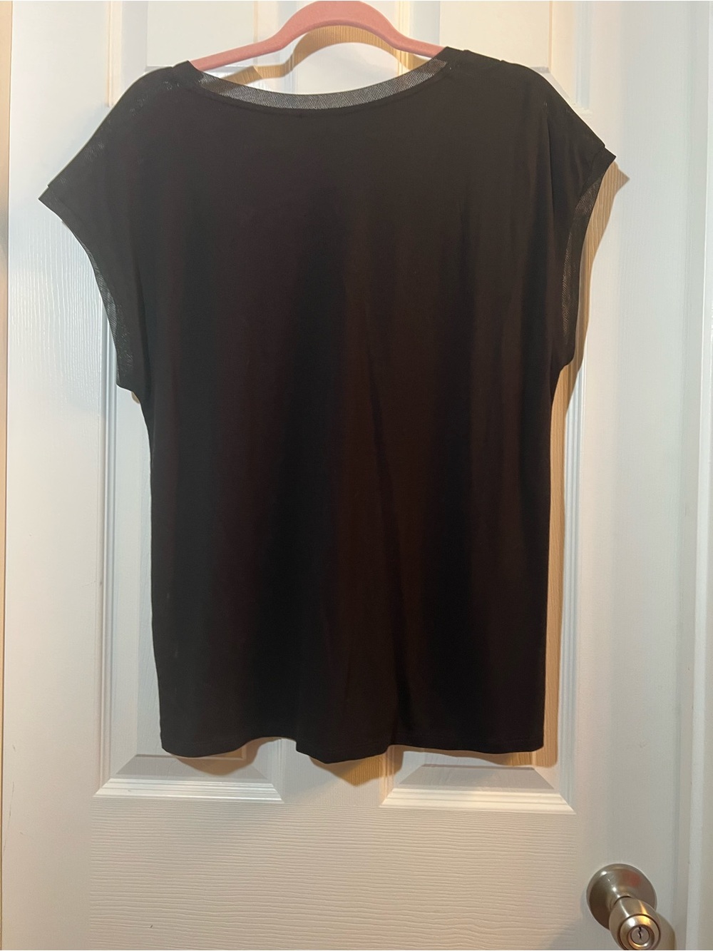 🦋NWT Tahari Black Cap Sleeve Tunic Top size large - Picture 7 of 8
